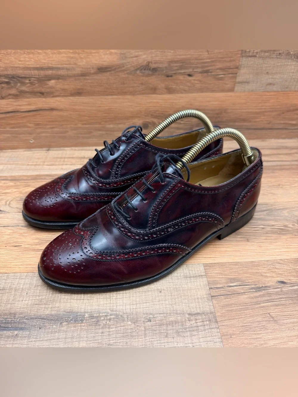 Nordstrom men 8W dark red Oxford Brogue Burgundy Dress Shoes Made In Italy